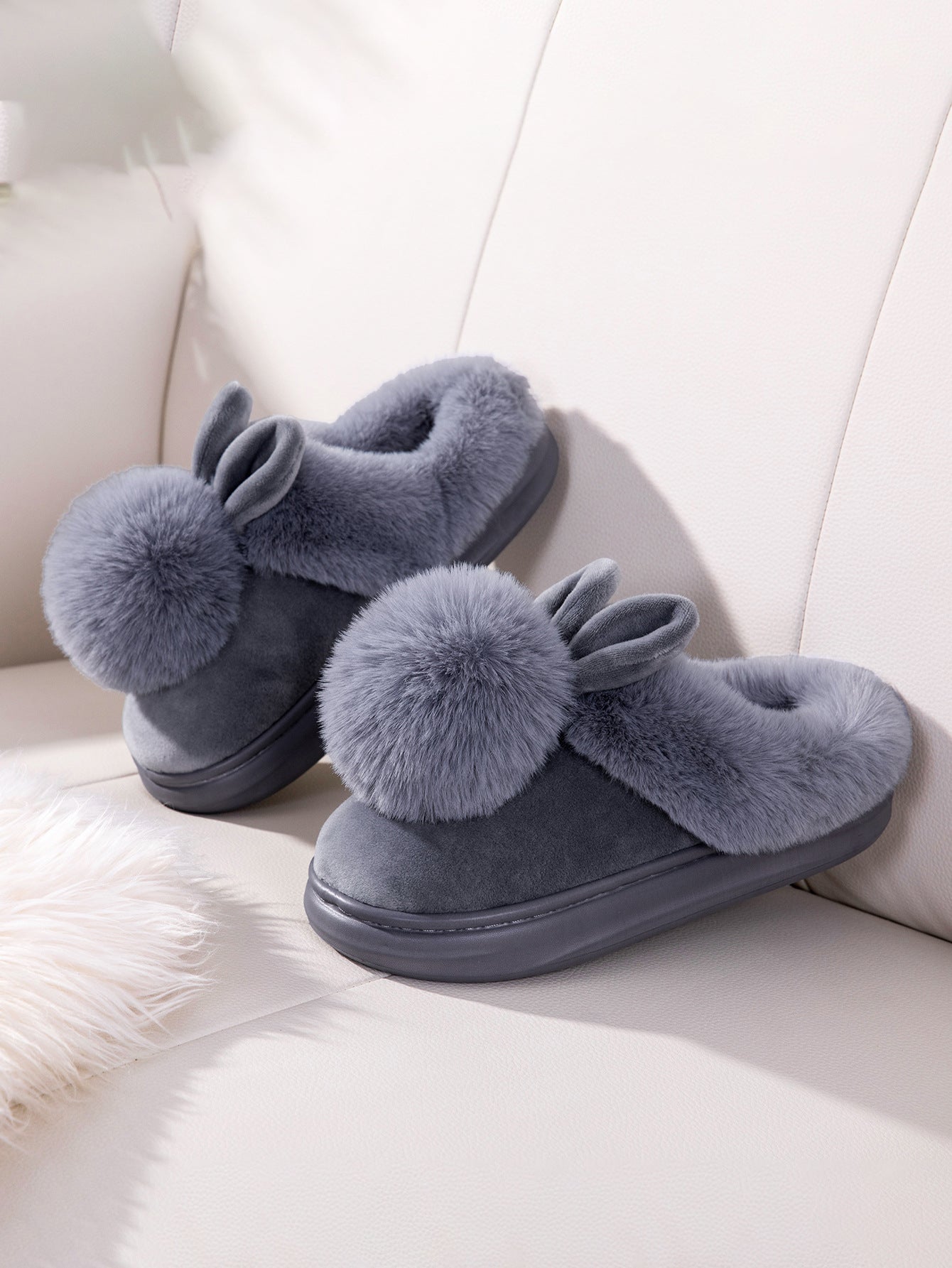 Fluffy Bunny Ear Slippers – Soft, Stylish & Super Cozy! - All Inclusive Family Treasures