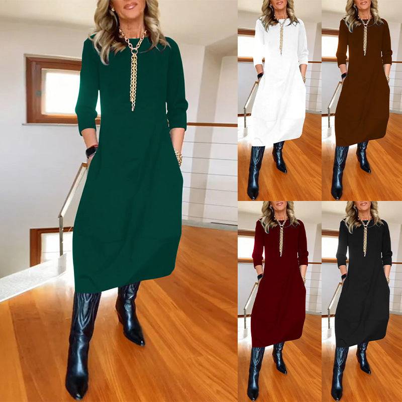 The Luxe Everyday Long-Sleeve Dress – Effortlessly Chic and Comfortable - All Inclusive Family Treasures