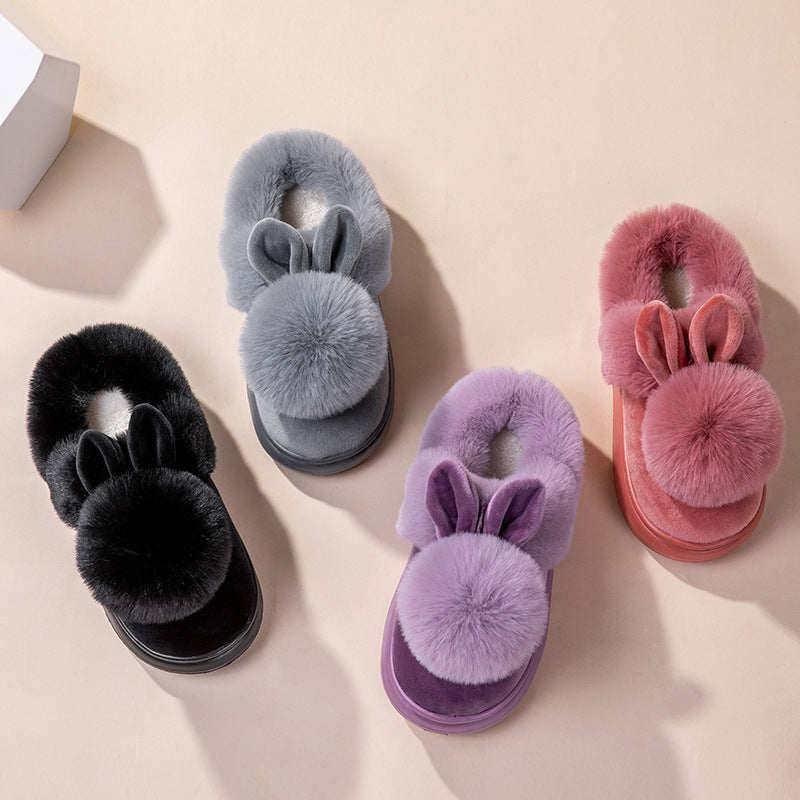 Fluffy Bunny Ear Slippers – Soft, Stylish & Super Cozy! - All Inclusive Family Treasures