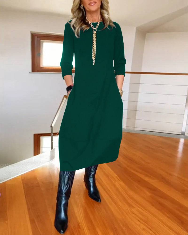 The Luxe Everyday Long-Sleeve Dress – Effortlessly Chic and Comfortable - All Inclusive Family Treasures