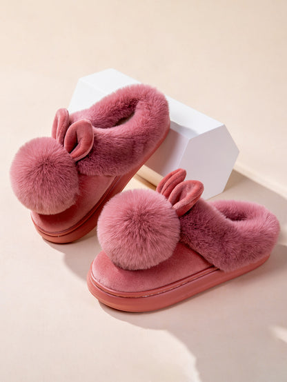 Fluffy Bunny Ear Slippers – Soft, Stylish & Super Cozy! - All Inclusive Family Treasures