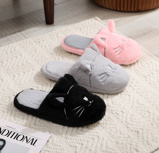 Purr-fectly Cozy: Cat-Themed Soft Bottom Slippers! - All Inclusive Family Treasures