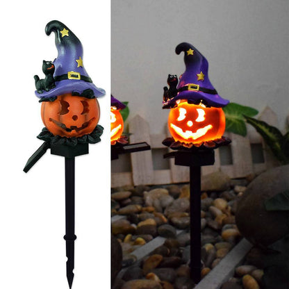 Solar-Powered Halloween Pumpkin Lantern – Handcrafted Resin Decor for a Festive Garden Glow! - All Inclusive Family Treasures