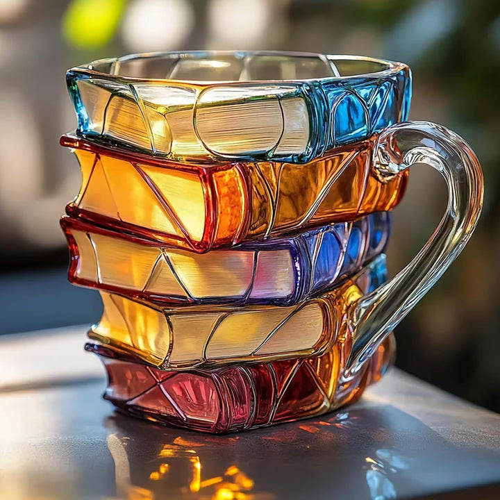Literary Sips – Painted Book Stacking Coffee Cup