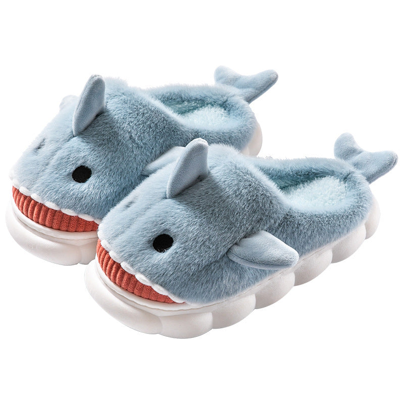 Cozy Bites – Plush Shark & Dolphin Cartoon Slippers