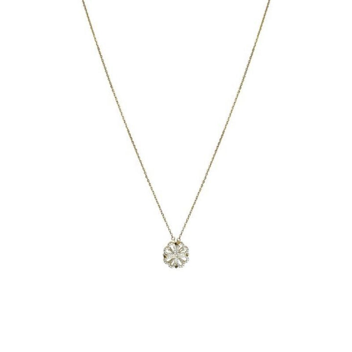 Retro Magnetic Four-Leaf Clover Necklace: Love, Luck & Elegance - All Inclusive Family Treasures
