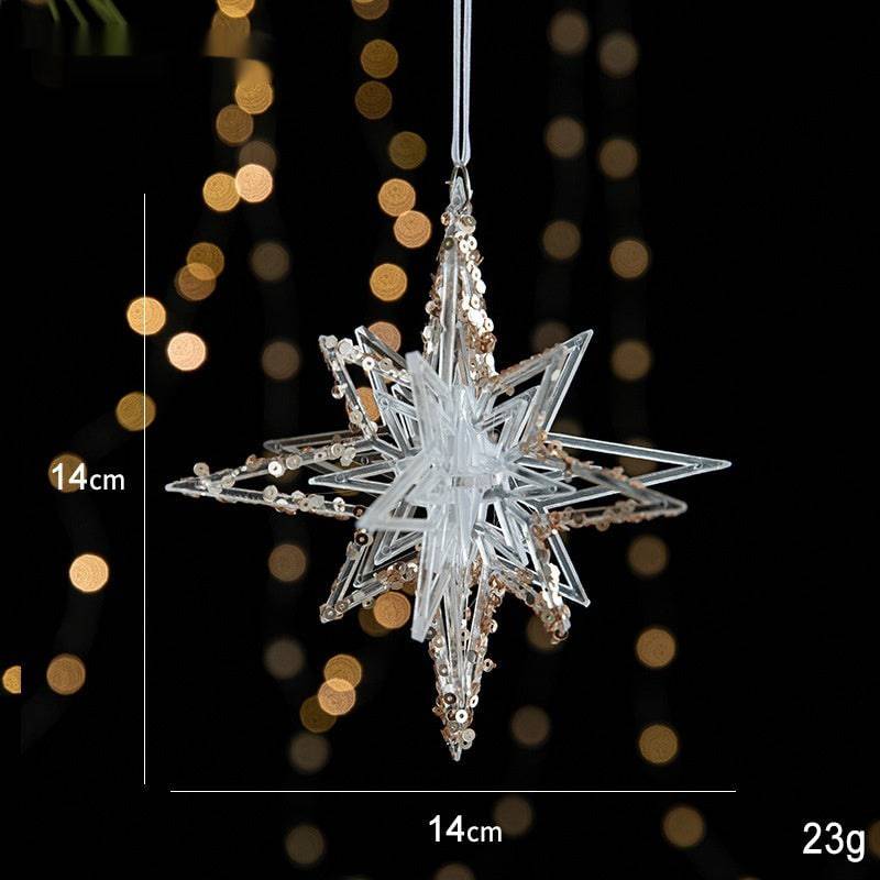 Sparkling Sequin Acrylic Christmas Ornaments – Set of Elegant Transparent Pendants - All Inclusive Family Treasures