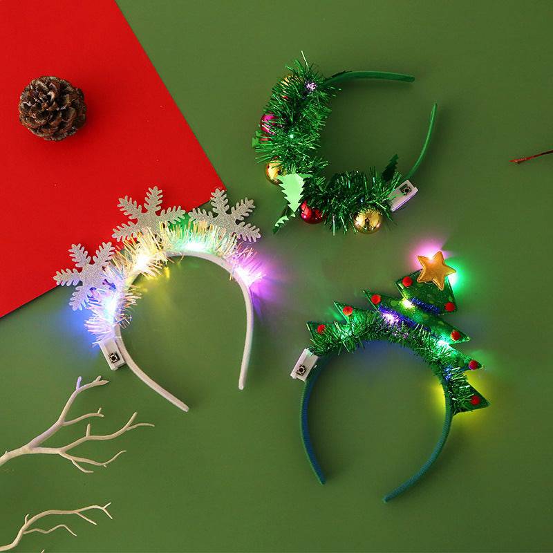 LED Christmas Hair Band | Festive Light-Up Headbands for Holiday Cheer - Reindeer, Candy Cane & Christmas Tree Styles - All Inclusive Family Treasures