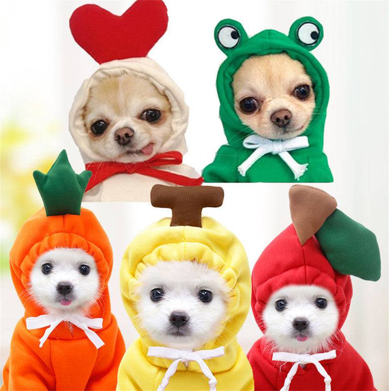 Cute Fruit Hoodies for Small Dogs – Warm Fleece Pet Outfit for Winter - All Inclusive Family Treasures