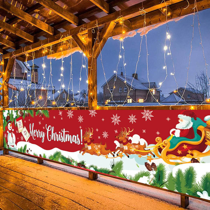 Outdoor Merry Christmas Banner - Festive Holiday Decoration Backdrop for Yard and Fence - All Inclusive Family Treasures
