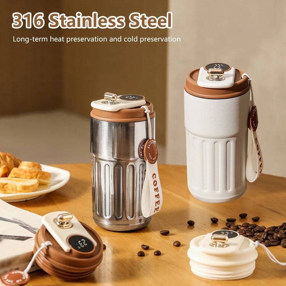 Smart Digital Thermal Bottle – 450ml Stainless Steel Insulated Flask for Hot & Cold Drinks - All Inclusive Family Treasures