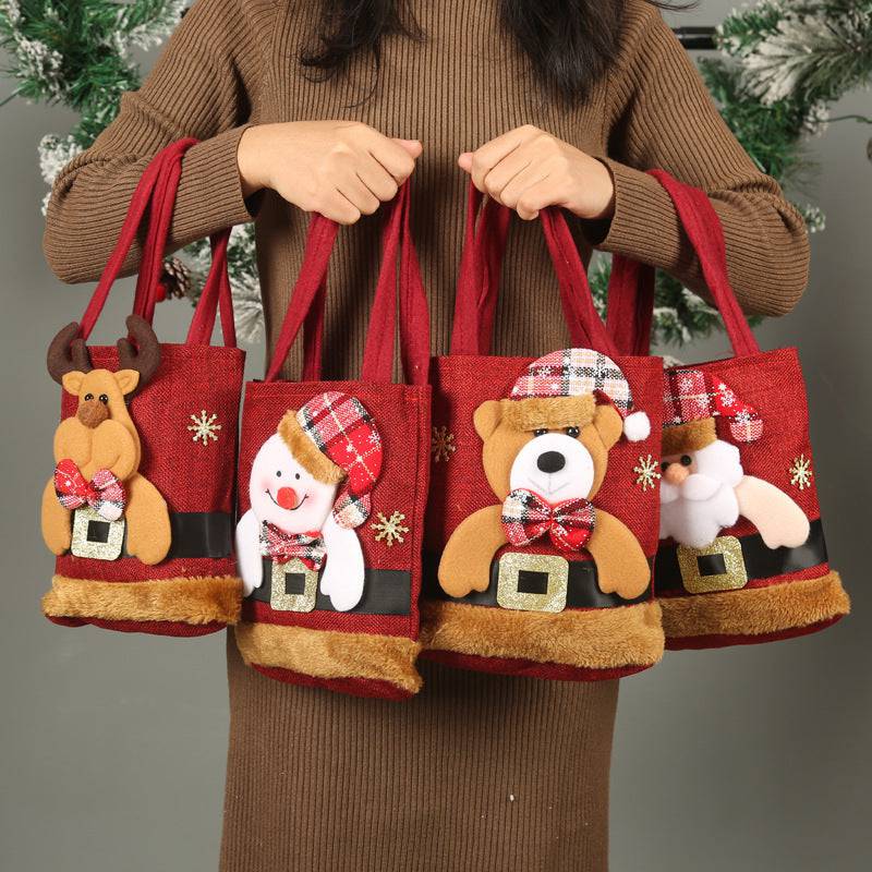 Festive Christmas Character Gift Tote Bags – Perfect for Holiday Treats & Decor! - All Inclusive Family Treasures