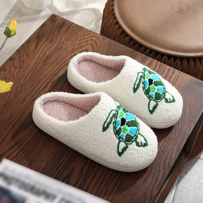 Cotton Slippers Women's Home Winter Animal Embroidery Warm - All Inclusive Family Treasures