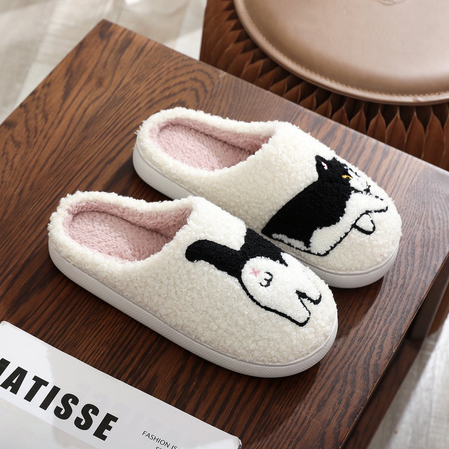 Cotton Slippers Women's Home Winter Animal Embroidery Warm - All Inclusive Family Treasures