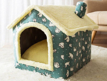 Cozy Cottage Pet House – Warm, Foldable, and Adorable for Dogs & Cats! - All Inclusive Family Treasures