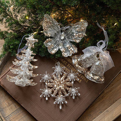 Sparkling Sequin Acrylic Christmas Ornaments – Set of Elegant Transparent Pendants - All Inclusive Family Treasures