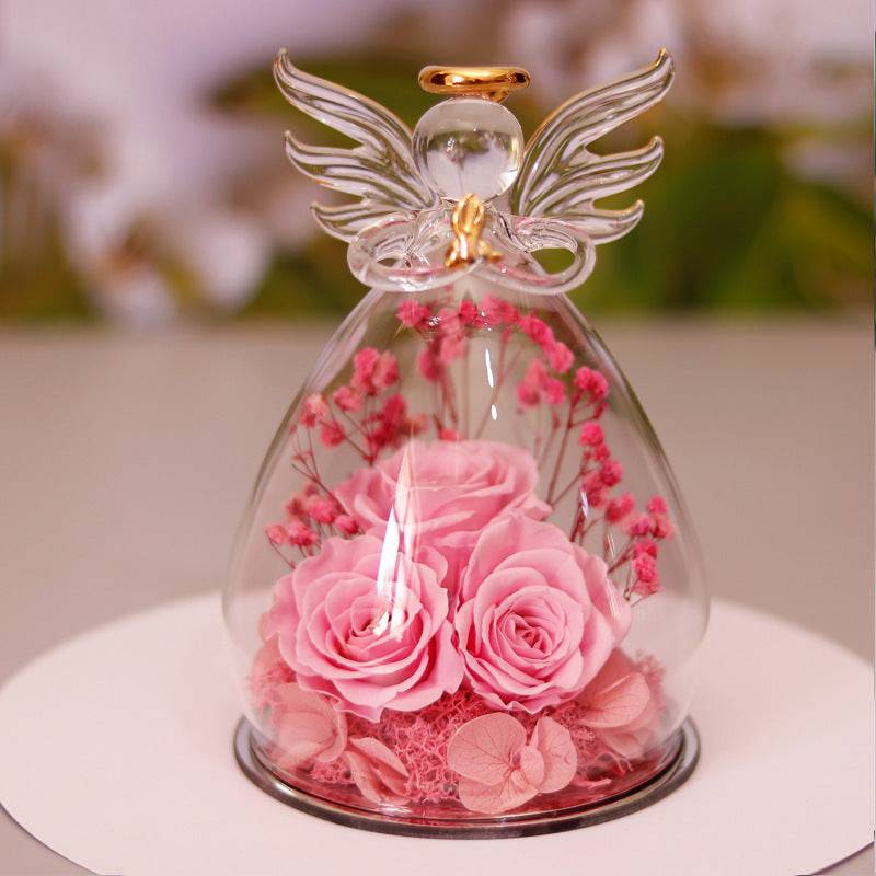 Eternal Angel Glass Rose Gift – Timeless Elegance for Every Occasion - All Inclusive Family Treasures