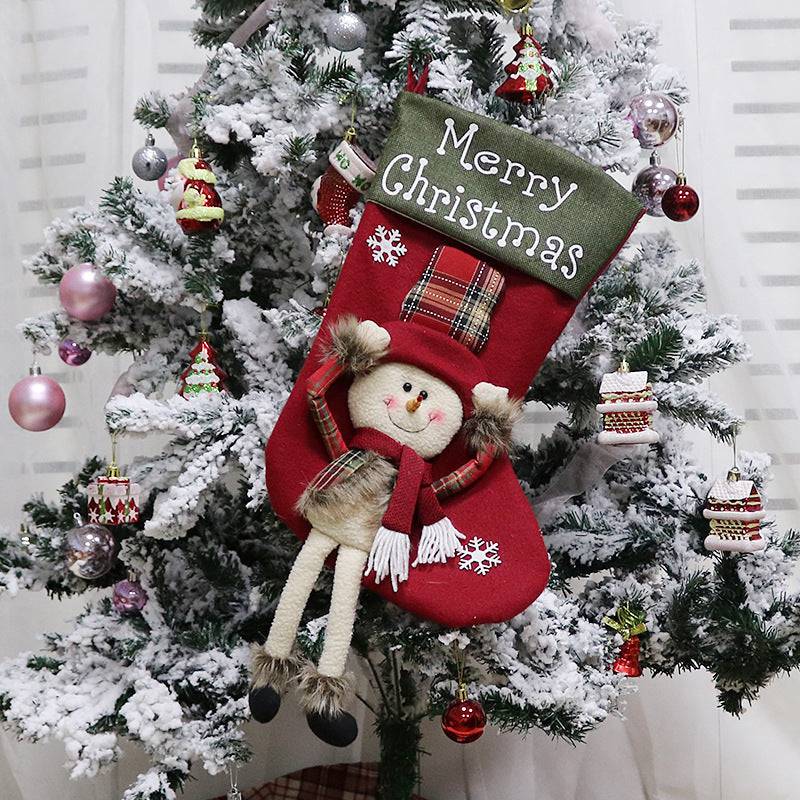 Christmas 3D Plush Stocking Set – Santa, Snowman & Reindeer Holiday Décor - All Inclusive Family Treasures