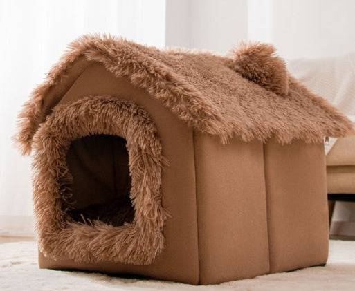 Cozy Cottage Pet House – Warm, Foldable, and Adorable for Dogs & Cats! - All Inclusive Family Treasures