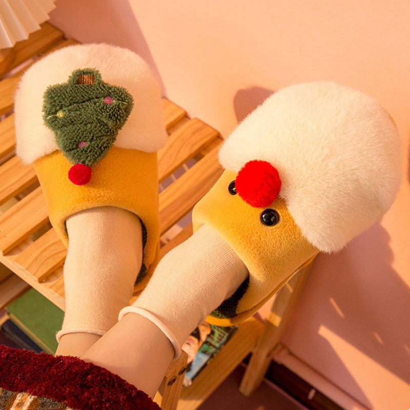 Festive Warmth Christmas Plush Slippers
