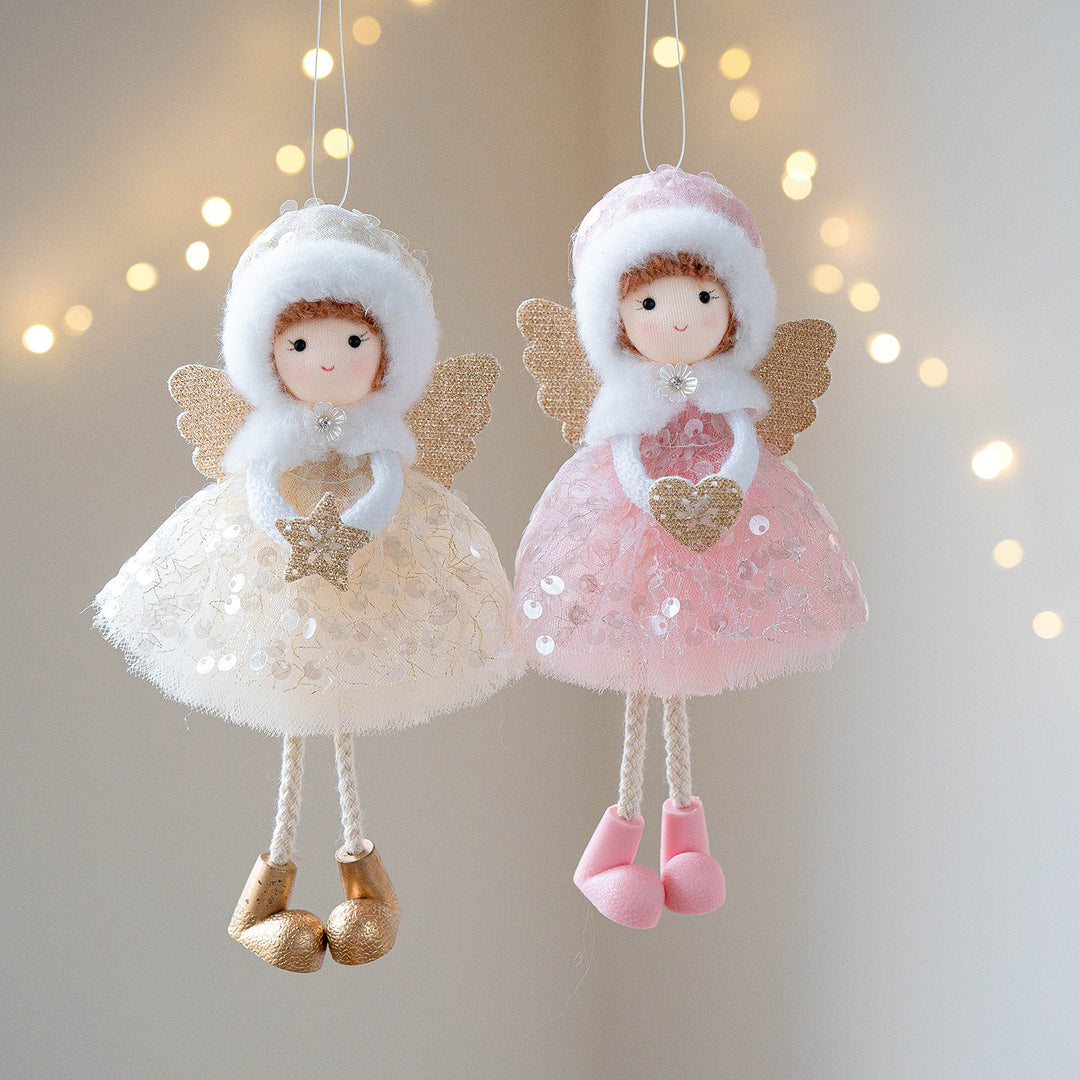 Heavenly Glow: Christmas Angel Girl Ornaments