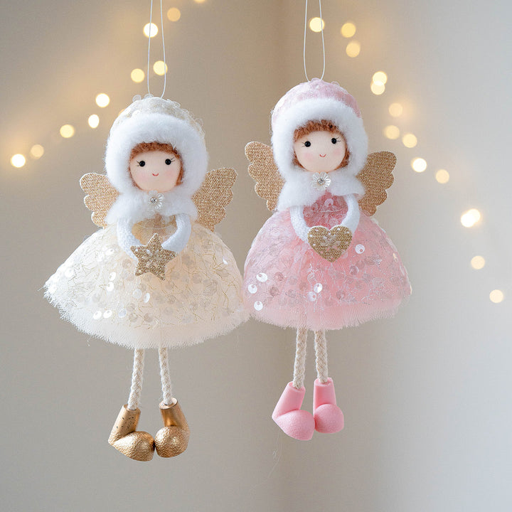 Heavenly Glow: Christmas Angel Girl Ornaments