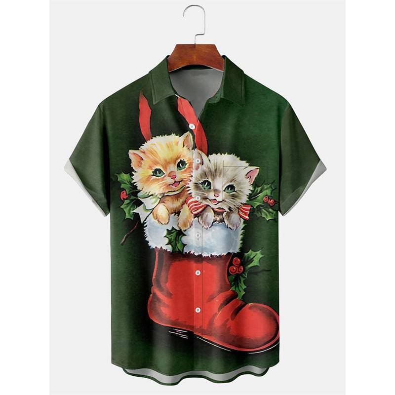 Festive Men's 3D Christmas Print Shirts – Holiday Spirit in Every Stitch! - All Inclusive Family Treasures