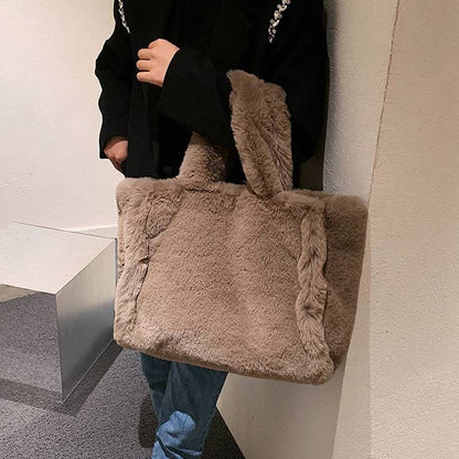 Winter Plush Handbag – Stylish and Cozy Tote for Women - All Inclusive Family Treasures