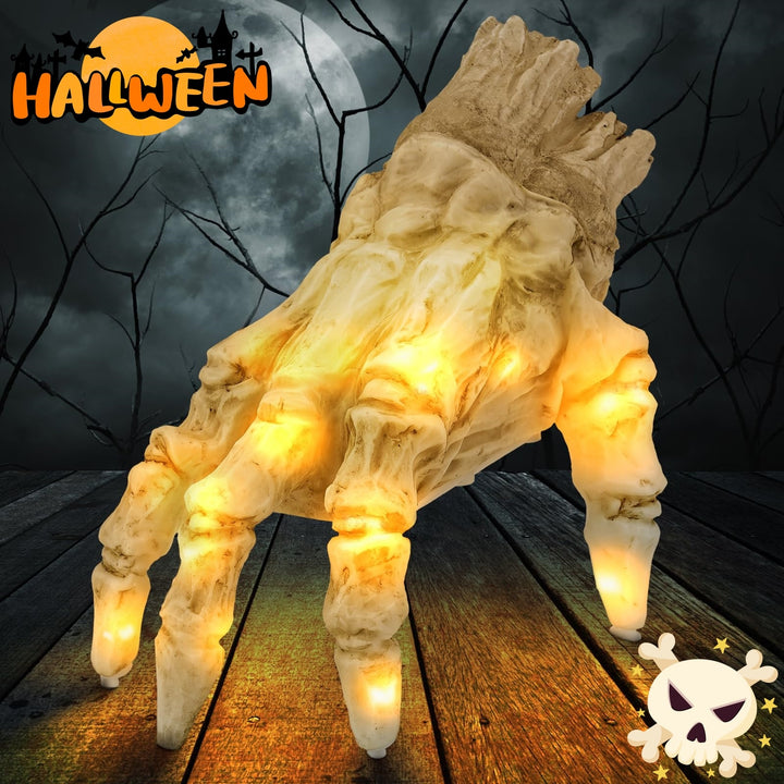 Crawling Zombie Hand with Lights & Sound – Animated Halloween Prop