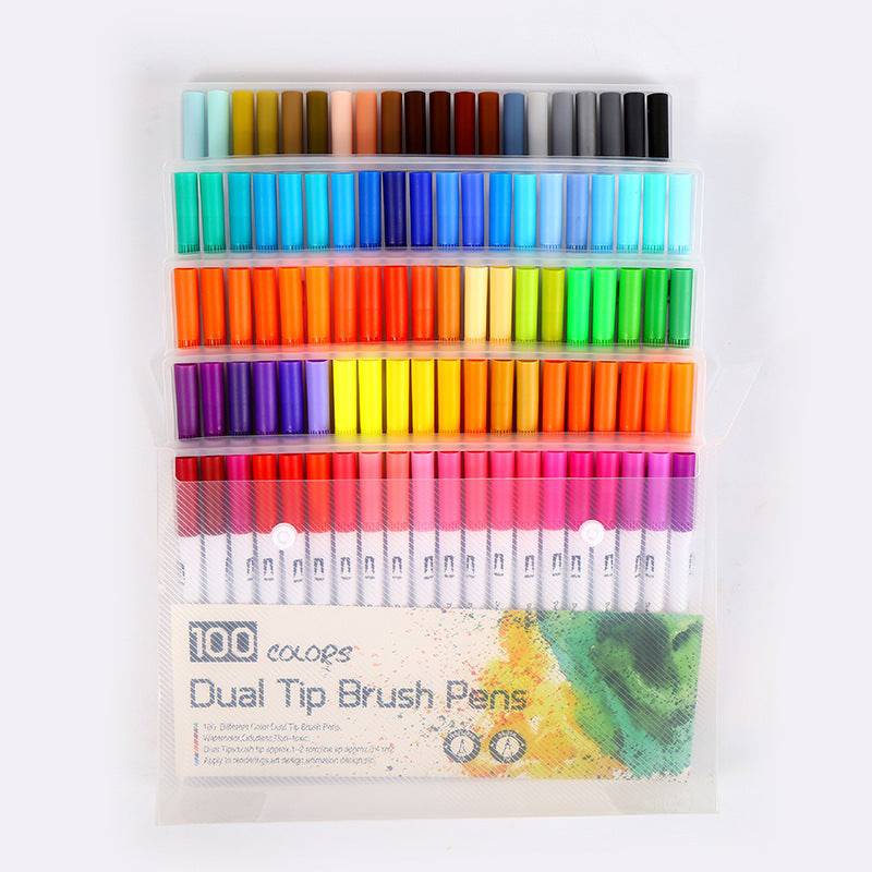 Dual Tip Brush Pens Set – Vibrant Watercolor Markers for Artists & Hobbyists - All Inclusive Family Treasures