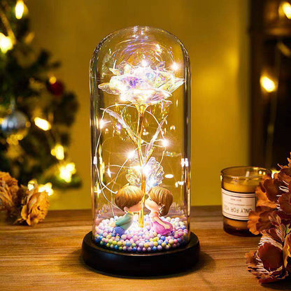 Eternal Rose LED Glass Dome – Romantic Night Light & Decorative Gift - All Inclusive Family Treasures