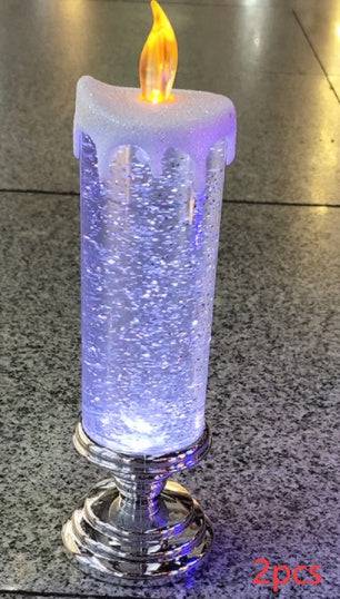 Enchanting Color-Changing LED Glitter Candle – Rechargeable & Waterproof Home Decor - All Inclusive Family Treasures