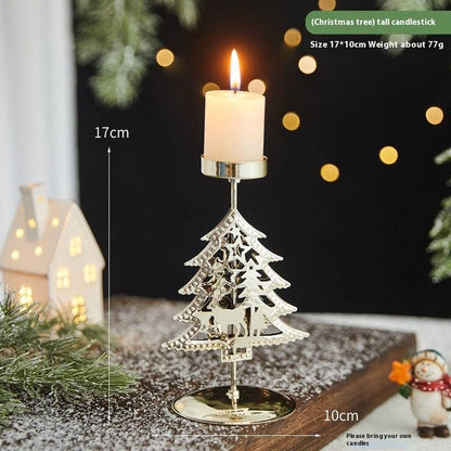 Elegant Christmas Star Wrought Iron Candlestick Holder – Festive Charm for Cozy Moments - All Inclusive Family Treasures