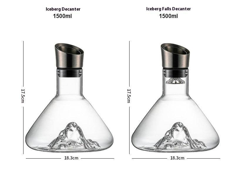 Iceberg Waterfall Crystal Wine Decanter – Lead-Free Quick Decanter for Enhanced Flavor - All Inclusive Family Treasures