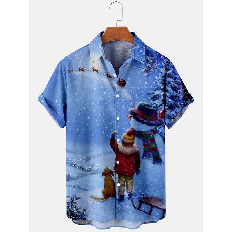 Festive Men's 3D Christmas Print Shirts – Holiday Spirit in Every Stitch! - All Inclusive Family Treasures