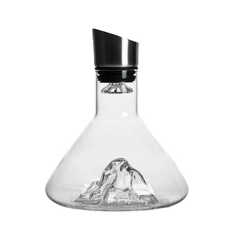 Iceberg Waterfall Crystal Wine Decanter – Lead-Free Quick Decanter for Enhanced Flavor - All Inclusive Family Treasures