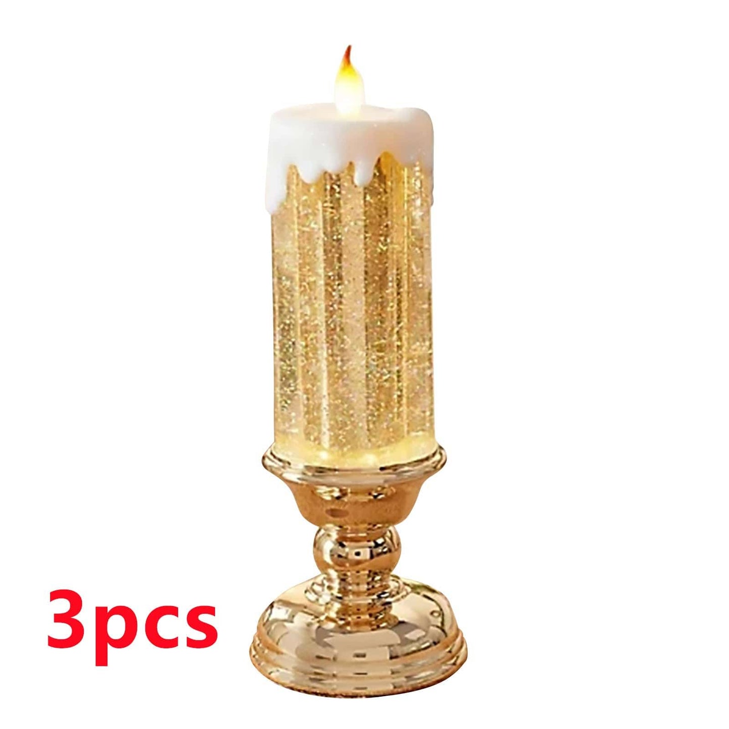 Enchanting Color-Changing LED Glitter Candle – Rechargeable & Waterproof Home Decor - All Inclusive Family Treasures