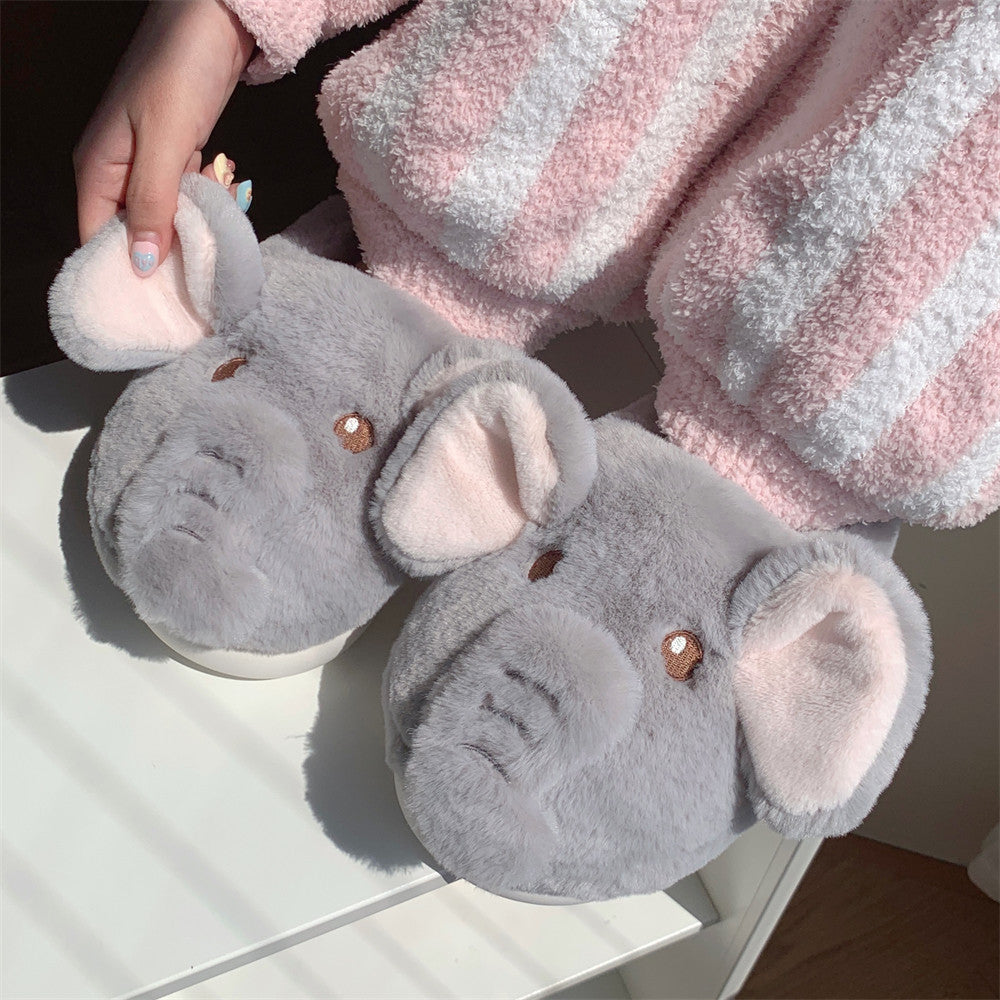 Snuggly Elephant Plush Slippers