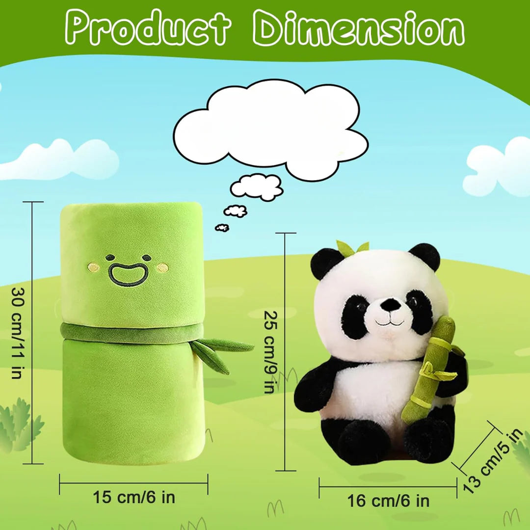 Adorable Panda Plush with Bamboo Hideout – Cuddly Toy & Collectible Gift