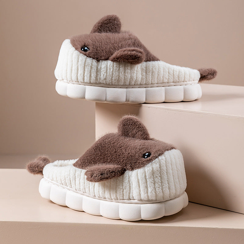 Shark & Whale Plush Slippers – Cozy Ocean Friends for Indoor & Outdoor Comfort
