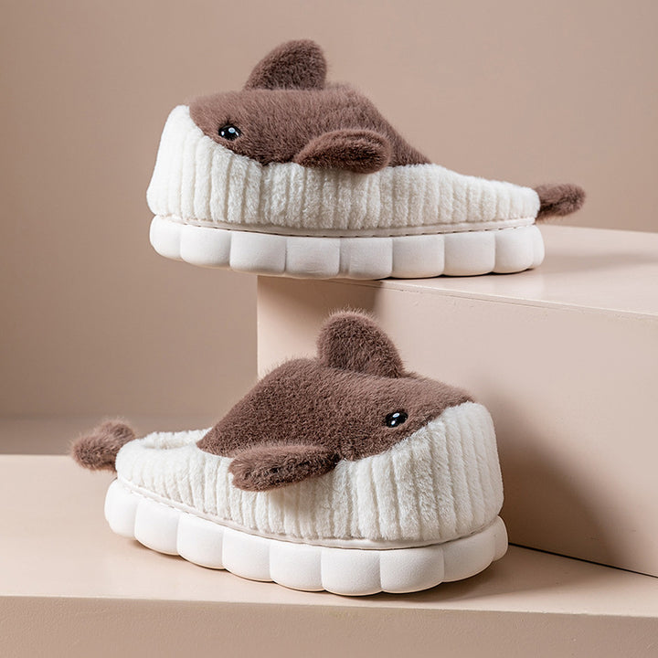Shark & Whale Plush Slippers – Cozy Ocean Friends for Indoor & Outdoor Comfort