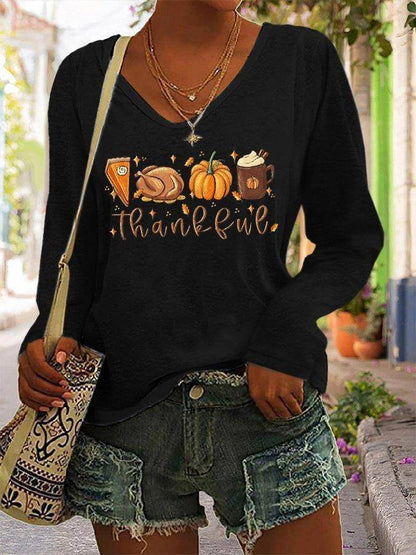 Festive Women’s V-Neck Long Sleeve T-Shirt – Christmas Edition - All Inclusive Family Treasures