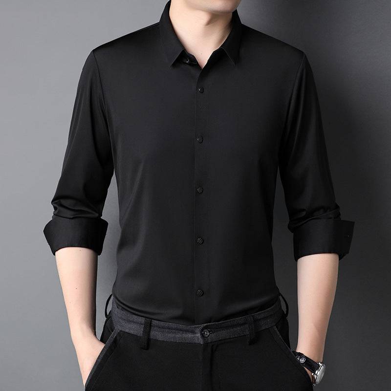 Premium Iron-Free Micro-Elastic Oxford Long Sleeve Shirt for Men - All Inclusive Family Treasures