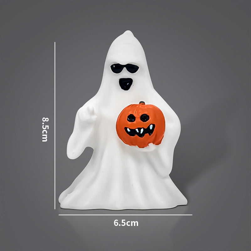 Cute Ghost Figurine Ornaments – Halloween Mini Phantom Collection