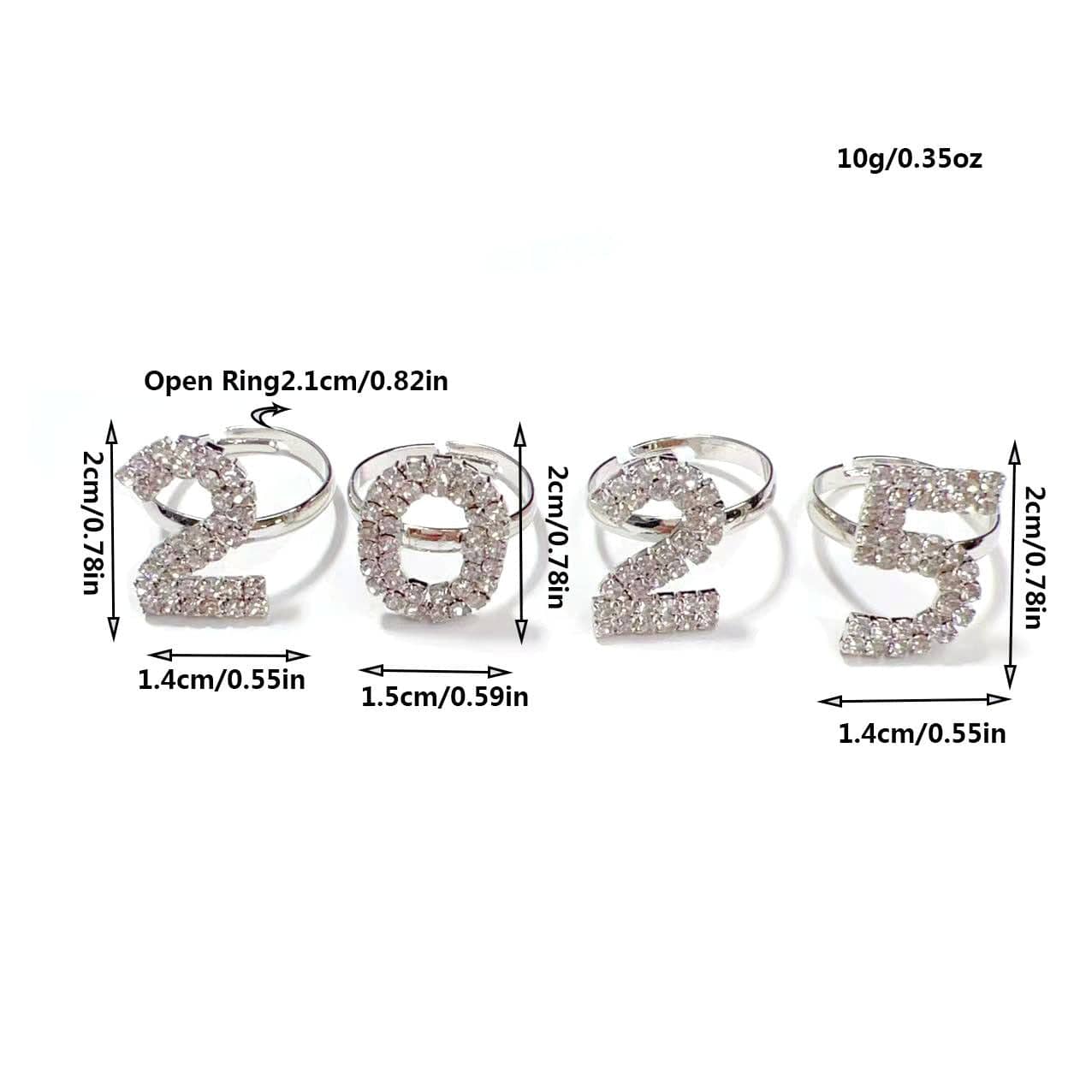 Dazzling Full Diamond 2025 Ring Set - Trendy & Timeless! - All Inclusive Family Treasures