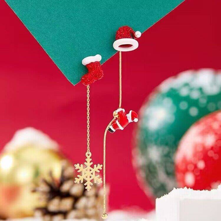 Christmas Tree and Santa Tassel Earrings - Celebrate in Style! - All Inclusive Family Treasures