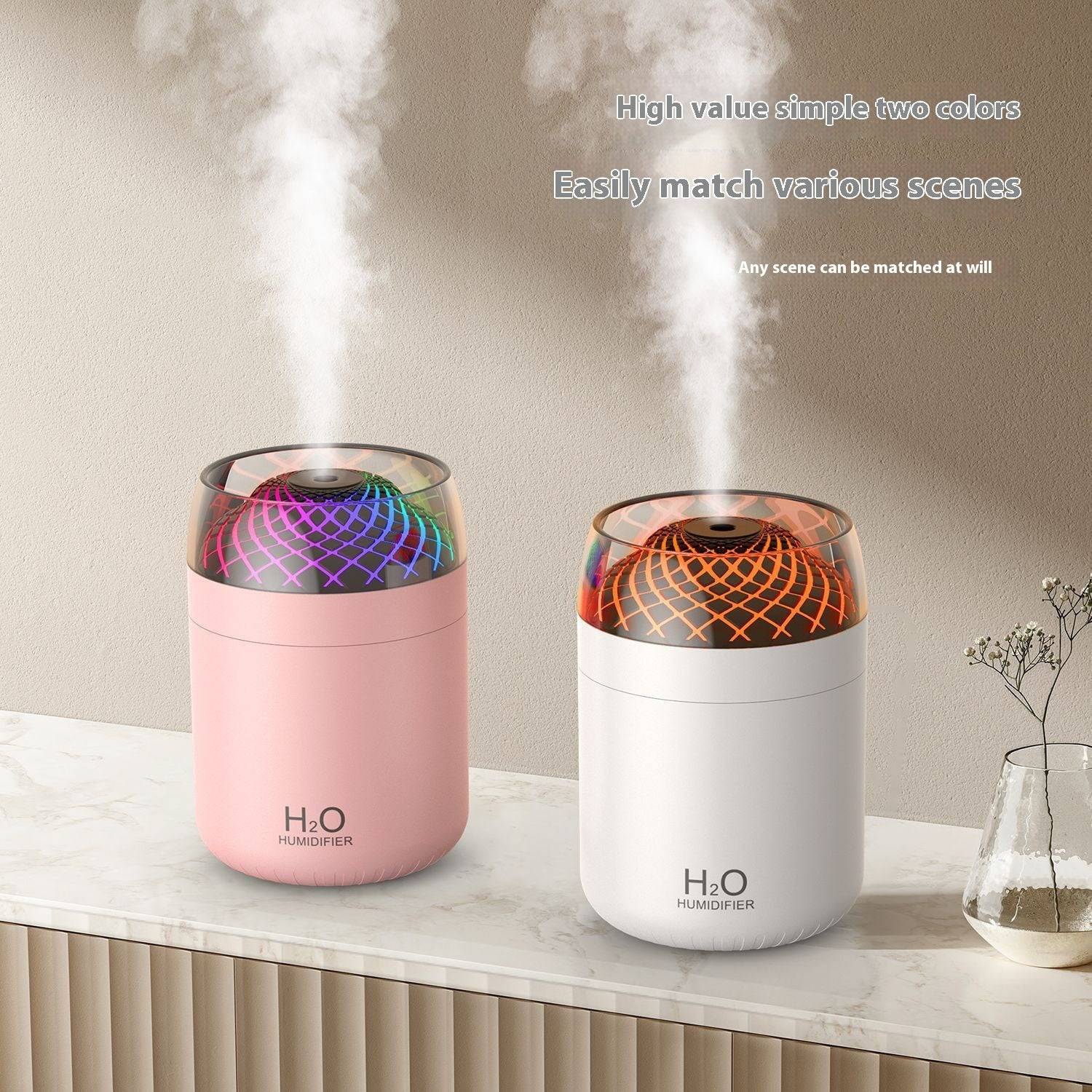 Colorful Light Spray Glass Cup Humidifier – Refresh Your Space with Mist and Mood Lighting - All Inclusive Family Treasures