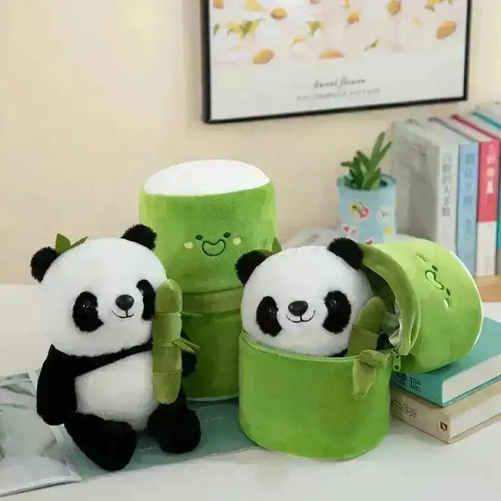 Adorable Panda Plush with Bamboo Hideout – Cuddly Toy & Collectible Gift