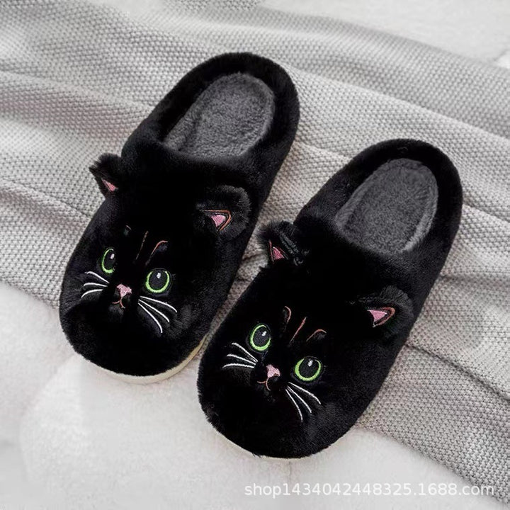 Cozy Kitty Cartoon Plush Slippers