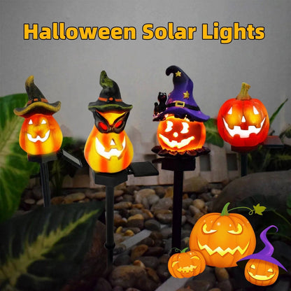 Solar-Powered Halloween Pumpkin Lantern – Handcrafted Resin Decor for a Festive Garden Glow! - All Inclusive Family Treasures